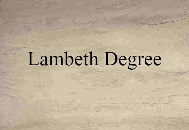 Lambeth degree