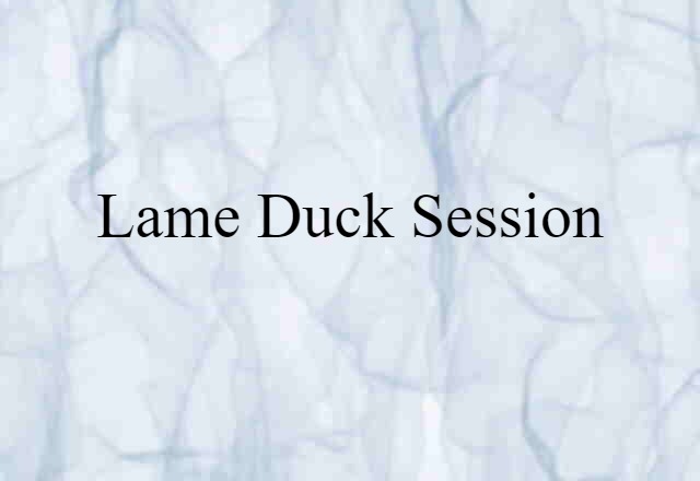 Lame-duck Session (noun) Definition, Meaning & Examples