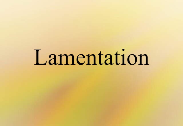 Lamentation (noun) Definition, Meaning & Examples