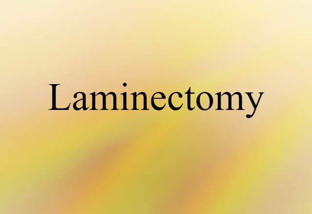 Laminectomy (noun) Definition, Meaning & Examples