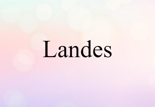 Landes (noun) Definition, Meaning & Examples