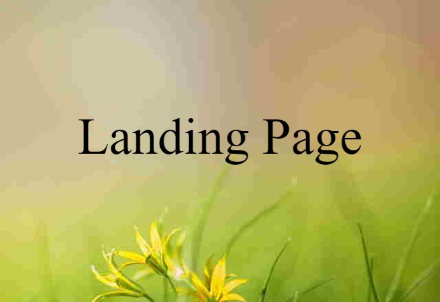 landing page