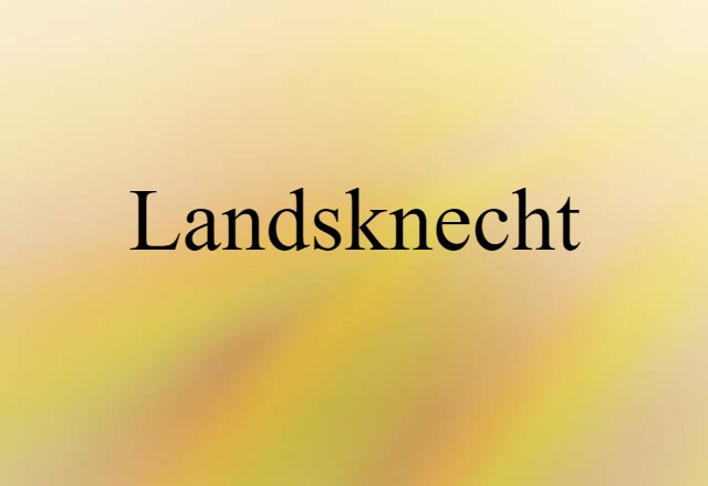 Landsknecht (noun) Definition, Meaning & Examples