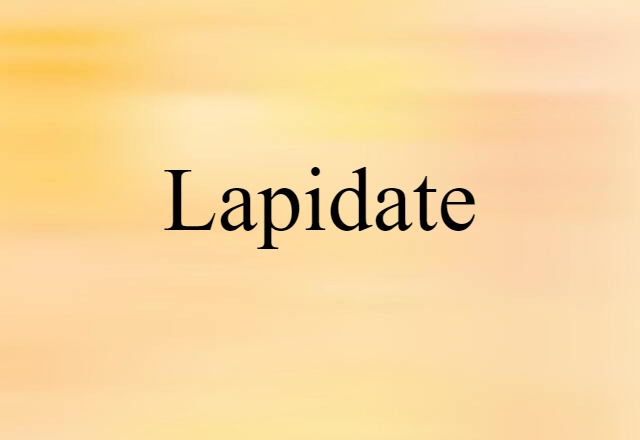 Lapidate (noun) Definition, Meaning & Examples