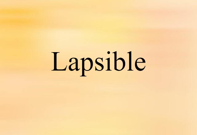 Lapsible (noun) Definition, Meaning & Examples