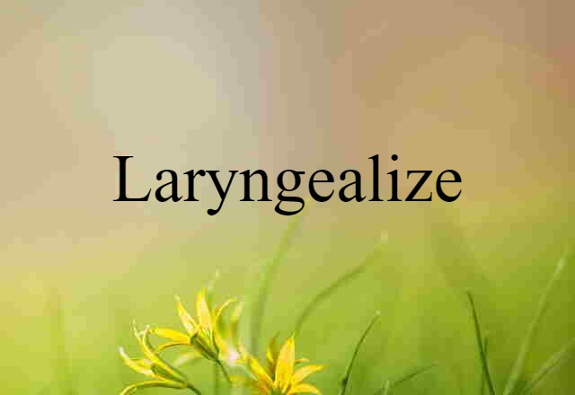 Laryngealize (noun) Definition, Meaning & Examples