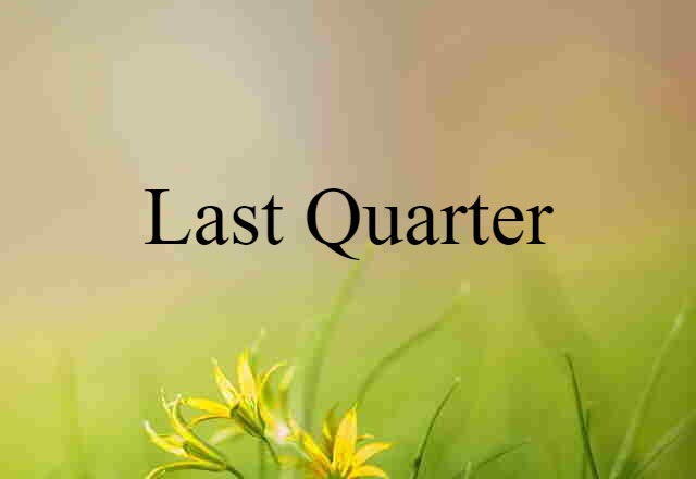 Last Quarter (noun) Definition, Meaning & Examples