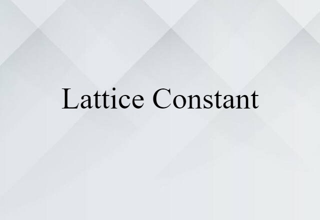 lattice constant