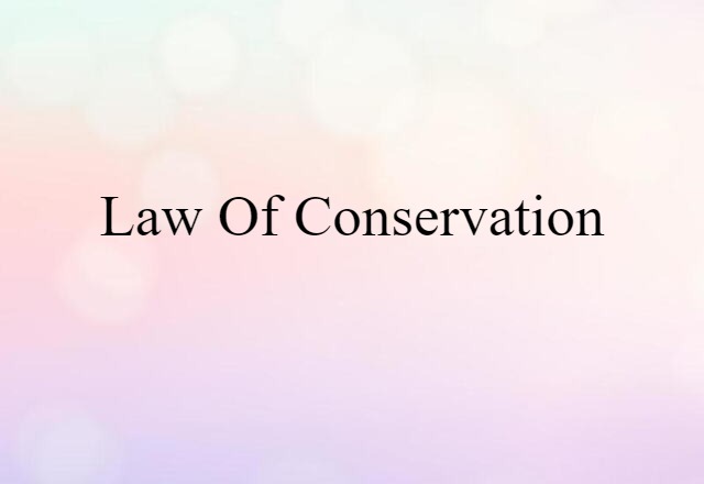 law of conservation