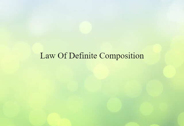 law of definite composition