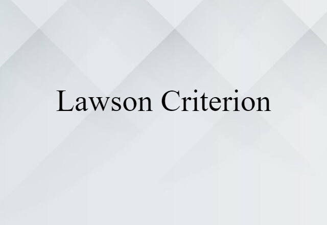 Lawson criterion