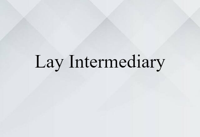 Lay Intermediary (noun) Definition, Meaning & Examples