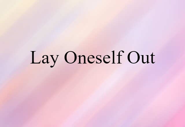 lay oneself out