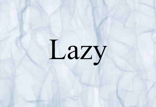 Lazy (noun) Definition, Meaning & Examples