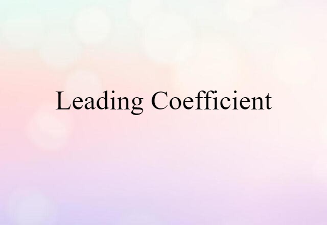 leading coefficient