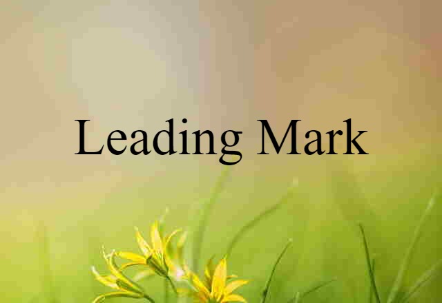 Leading Mark (noun) Definition, Meaning & Examples