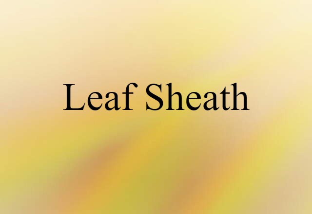 Leaf Sheath (noun) Definition, Meaning & Examples