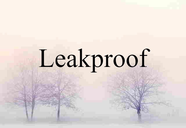 Leakproof (noun) Definition, Meaning & Examples