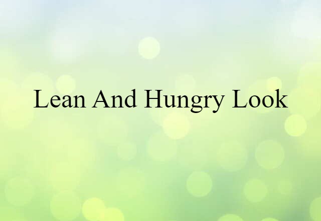 Lean And Hungry Look (noun) Definition, Meaning & Examples