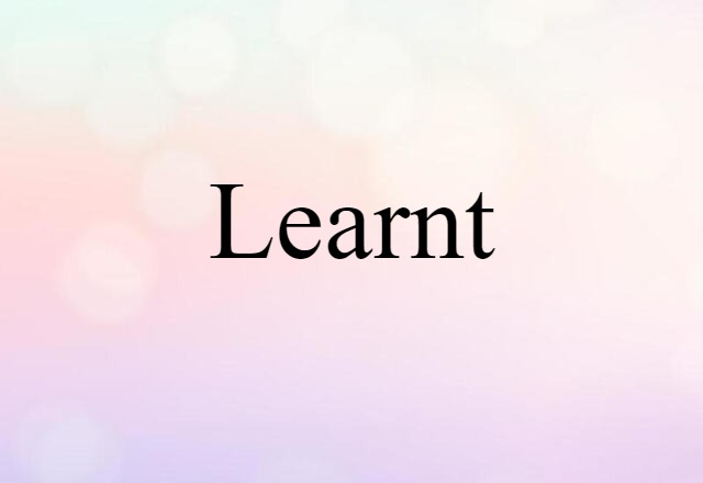 Learnt (noun) Definition, Meaning & Examples