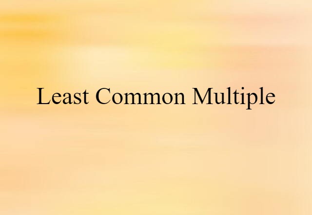 least common multiple