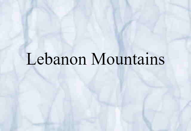 Lebanon Mountains