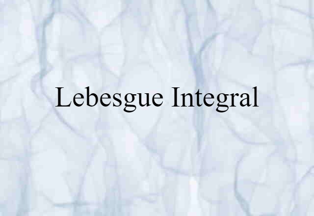 Lebesgue integral