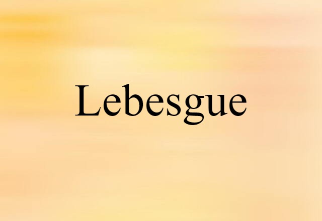 Lebesgue