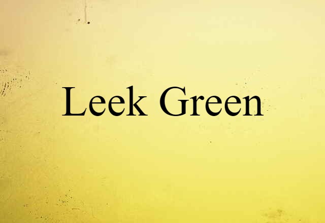 Leek-green (noun) Definition, Meaning & Examples