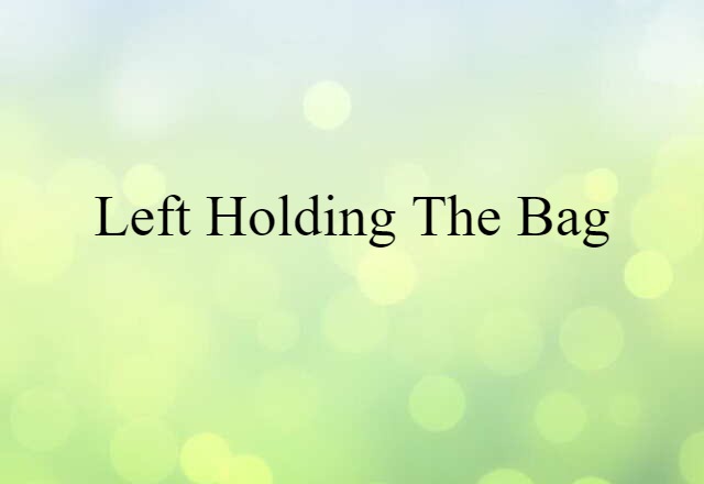 Left Holding The Bag (noun) Definition, Meaning & Examples