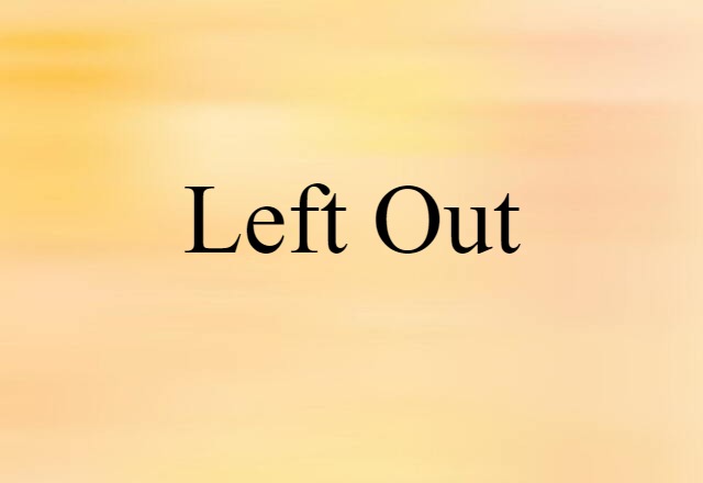 Left Out (noun) Definition, Meaning & Examples