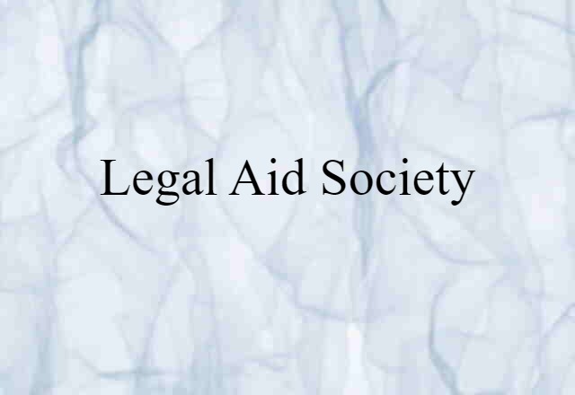 Legal Aid Society (noun) Definition, Meaning & Examples