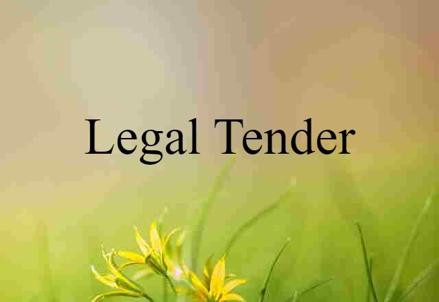 Legal Tender (noun) Definition, Meaning & Examples