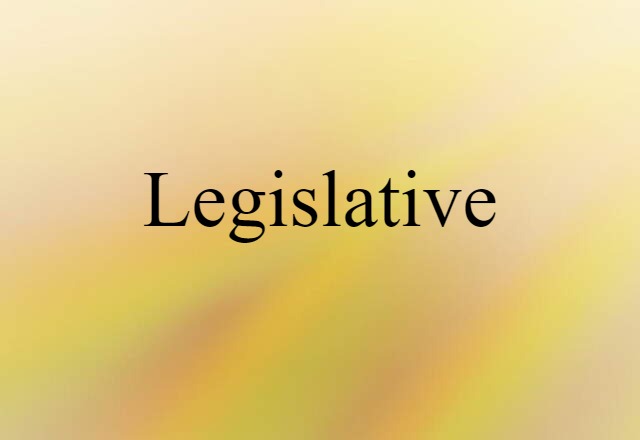 Legislative (noun) Definition, Meaning & Examples