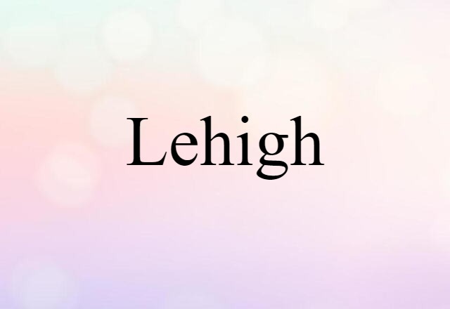 Lehigh (noun) Definition, Meaning & Examples