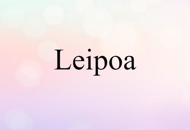 Leipoa (noun) Definition, Meaning & Examples