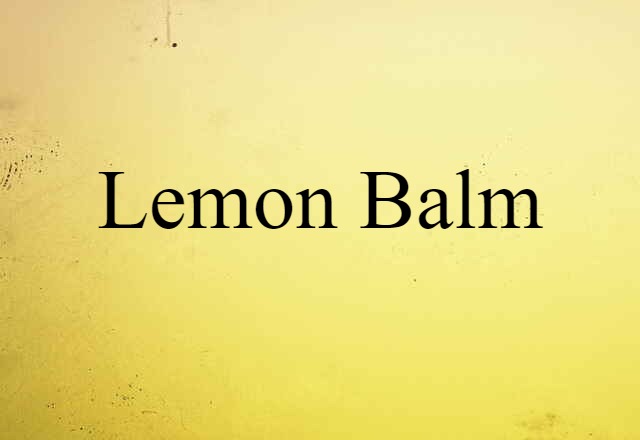 Lemon Balm (noun) Definition, Meaning & Examples