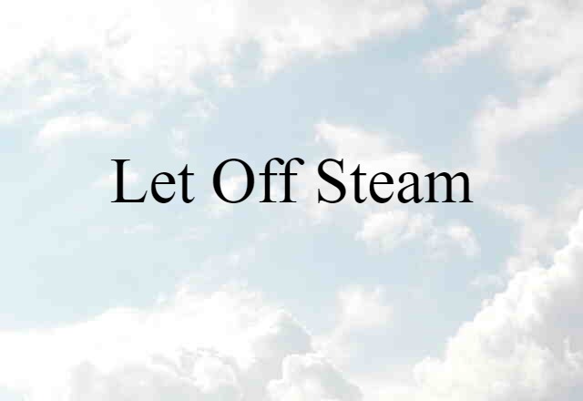 Let Off Steam (noun) Definition, Meaning & Examples