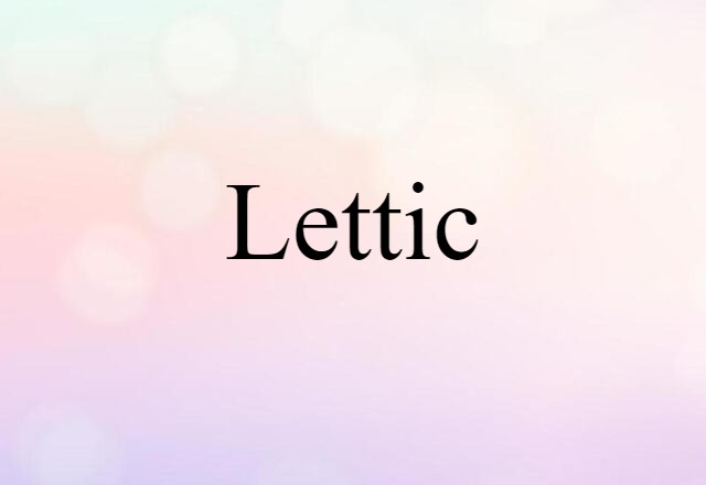 Lettic (noun) Definition, Meaning & Examples