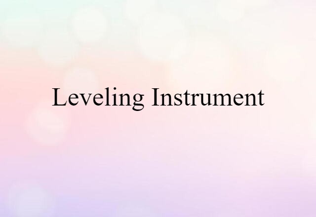 leveling instrument