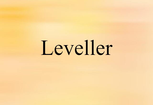 Leveller (noun) Definition, Meaning & Examples