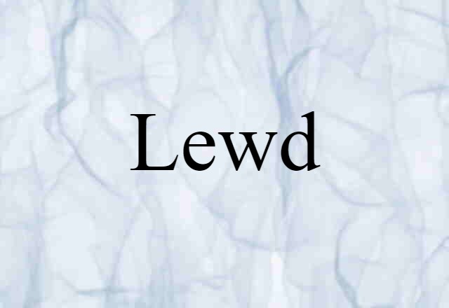 Lewd (noun) Definition, Meaning & Examples