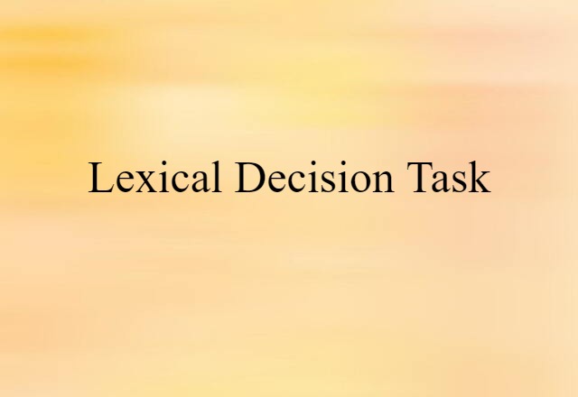 lexical decision task