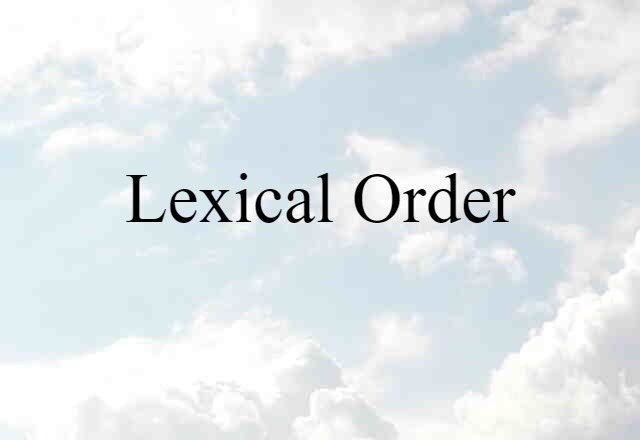 lexical order