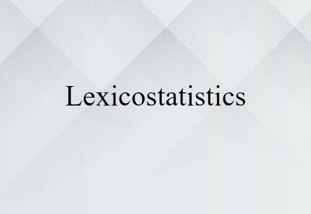 lexicostatistics