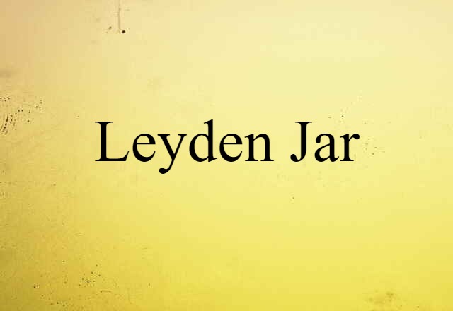 Leyden Jar (noun) Definition, Meaning & Examples