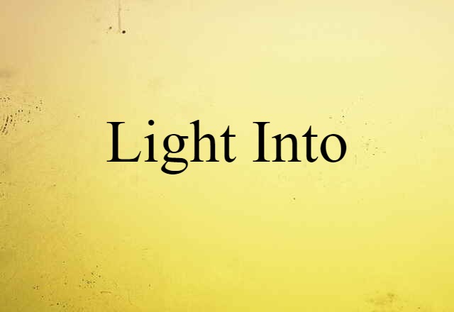 Light Into (noun) Definition, Meaning & Examples