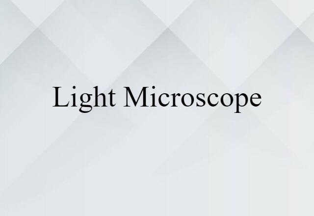 Light Microscope (noun) Definition, Meaning & Examples