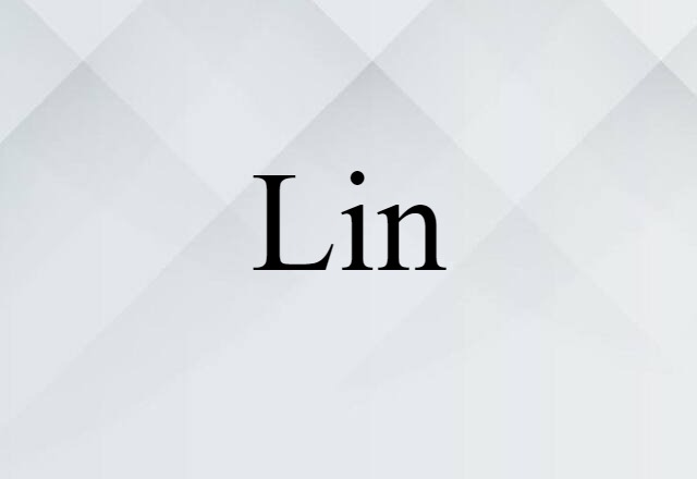 Lin (noun) Definition, Meaning & Examples