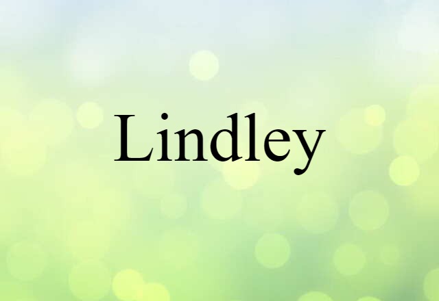 Lindley (noun) Definition, Meaning & Examples